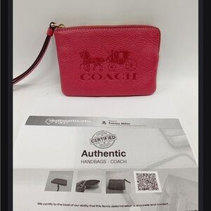 Coach Fuchsia Leather Wristlet
